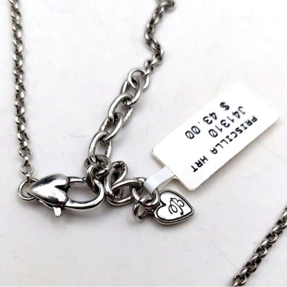 Brighton Priscilla Heart Silverplated 2-Pc Set Necklace Bracelet Collectible Tin - Picture 7 of 8